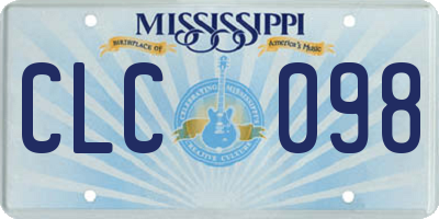 MS license plate CLC098