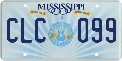 MS license plate CLC099