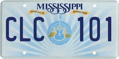 MS license plate CLC101