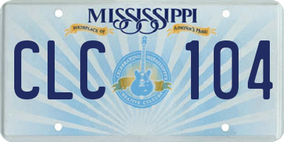 MS license plate CLC104