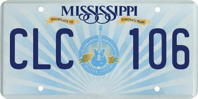MS license plate CLC106