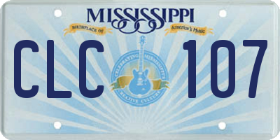 MS license plate CLC107