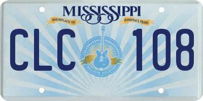 MS license plate CLC108