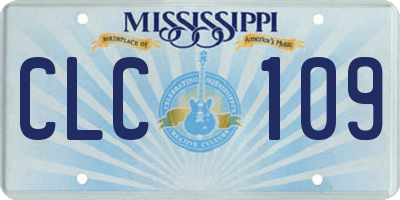MS license plate CLC109