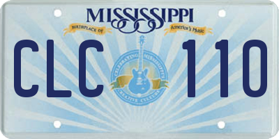 MS license plate CLC110