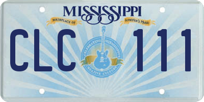 MS license plate CLC111