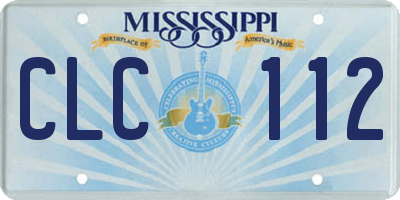 MS license plate CLC112