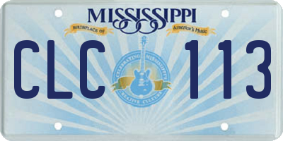 MS license plate CLC113