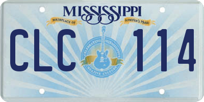 MS license plate CLC114