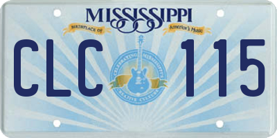 MS license plate CLC115