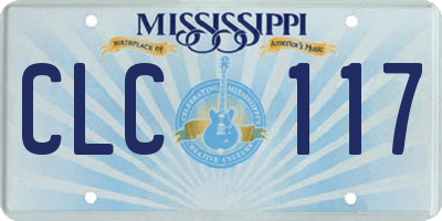 MS license plate CLC117