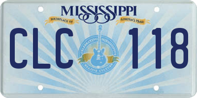MS license plate CLC118
