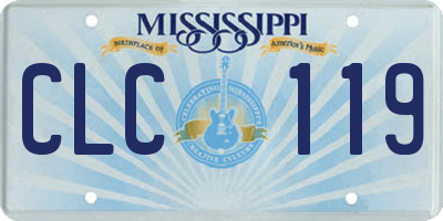 MS license plate CLC119