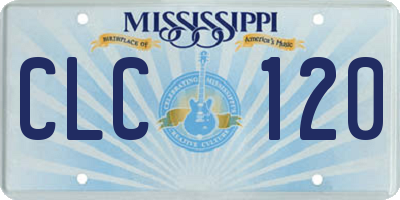 MS license plate CLC120