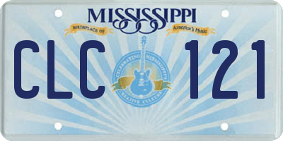 MS license plate CLC121