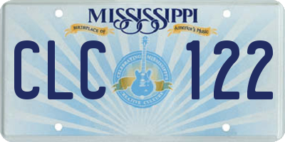 MS license plate CLC122