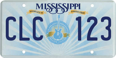 MS license plate CLC123