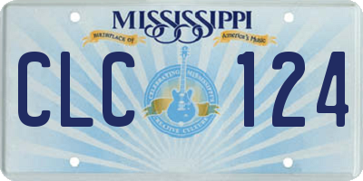MS license plate CLC124