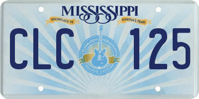 MS license plate CLC125