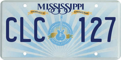 MS license plate CLC127