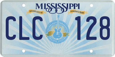 MS license plate CLC128