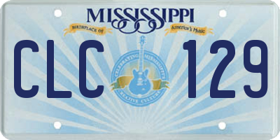 MS license plate CLC129