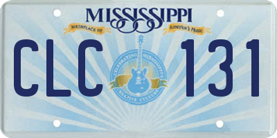 MS license plate CLC131