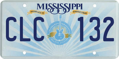 MS license plate CLC132
