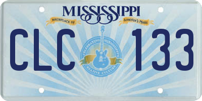 MS license plate CLC133