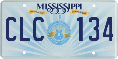 MS license plate CLC134