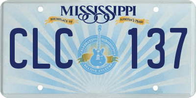 MS license plate CLC137
