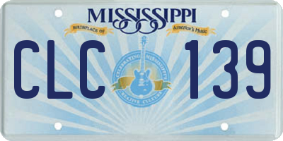 MS license plate CLC139