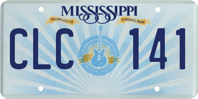 MS license plate CLC141