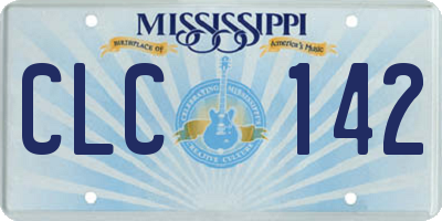MS license plate CLC142