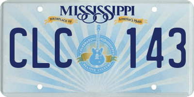 MS license plate CLC143