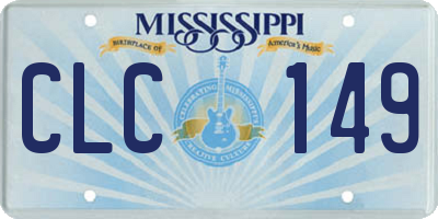 MS license plate CLC149