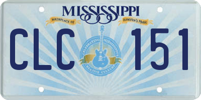 MS license plate CLC151