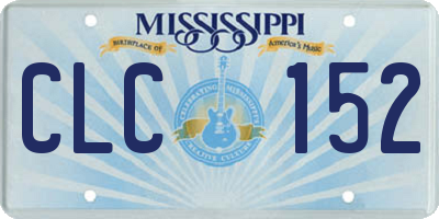 MS license plate CLC152