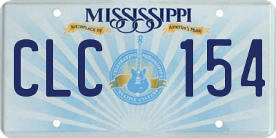MS license plate CLC154