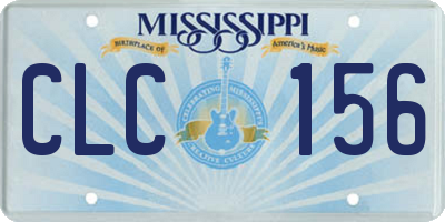 MS license plate CLC156