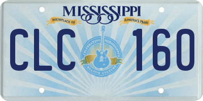 MS license plate CLC160