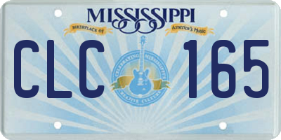 MS license plate CLC165
