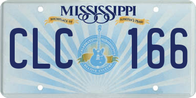 MS license plate CLC166