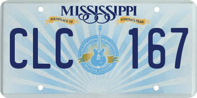 MS license plate CLC167