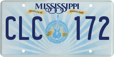 MS license plate CLC172