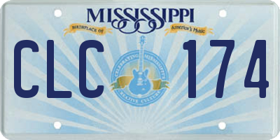 MS license plate CLC174