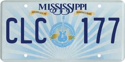 MS license plate CLC177