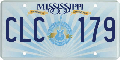 MS license plate CLC179