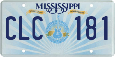 MS license plate CLC181
