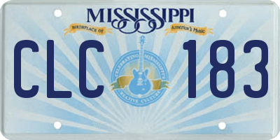 MS license plate CLC183
